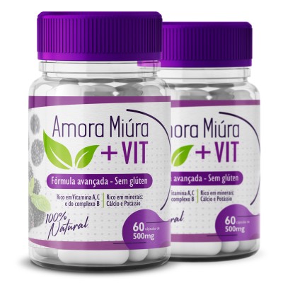 Amora Miúra  + Vit  Acabe Sintomas Menopausa - 2 Potes / 120 Caps