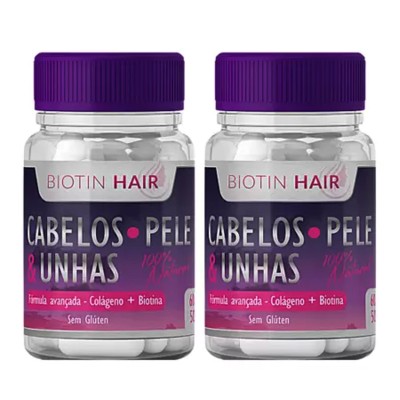 Biotin Hair - Cabelo, Pele E Unha -2 potes 120 Cápsulas