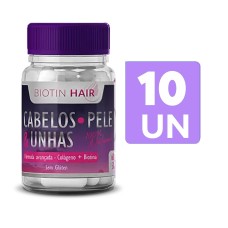 Biotin Hair - Cabelo, Pele E Unha - 10 potes 