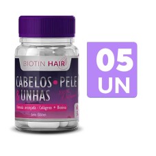 Biotin Hair - Cabelo, Pele E Unha - 5 potes 