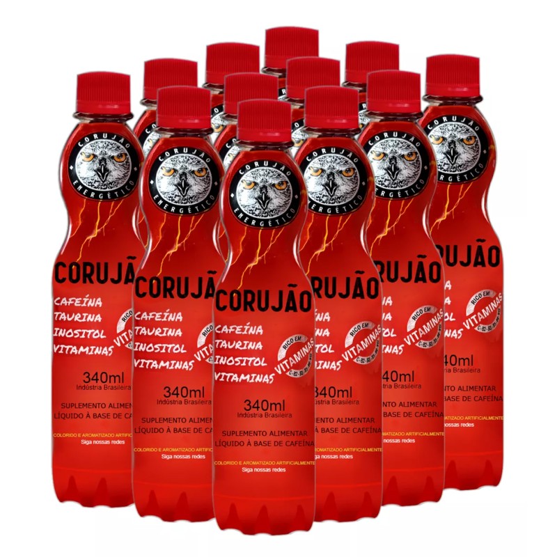 Suplemento Energético Corujão Com Gás 12 Unidades 340ml Cada
