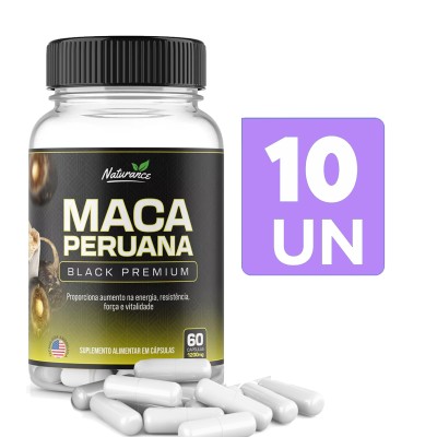 Maca Peruana Negra Suplemento Premium  10 potes 