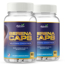 SERENA CAPS- Melatonina Concentrada Melhora Sono 500mg 2 potes 120 Cápsulas