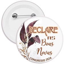  Boton 3,5 cm Redondo  - Tema Congresso - Declare as Boas Novas - 2024  Ref: 001