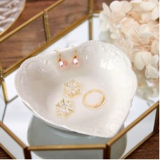 Bowl Coração Porcelana Branca - Decorativo ( Porta Joias , petisqueira)